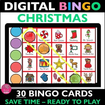 Preview of Christmas Bingo Games December No Prep Digital Game Bingo Cards Holiday Party