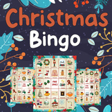 Christmas Bingo Printable, 30 Fun and Easy Cards, Festive 