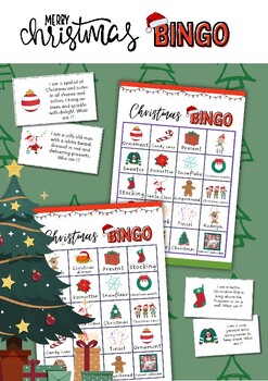 Preview of Christmas Bingo Riddles Game.