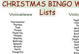 Christmas Bingo- Voiced and Voiceless TH