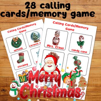 Christmas Bingo for Kids: Printable Bingo & Memory Game by Slippery ...