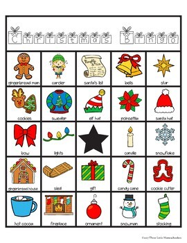 Christmas Bingo with 30 Unique Cards by Three Little Homeschoolers