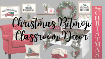 Preview of Christmas Bitmoji Classroom Decor (Red)