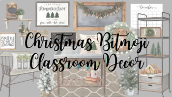Preview of Christmas Bitmoji Classroom Decor (White)