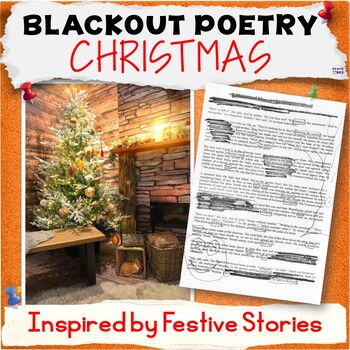 Preview of Christmas Blackout Poetry, Winter Short Stories Activities Poem Writing Template