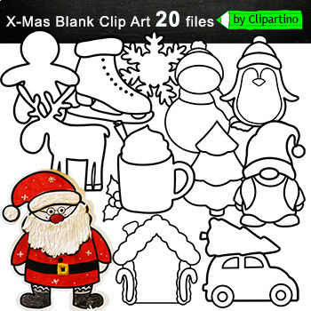 Preview of Christmas Blank Clip Art commercial use/ Template for Craft/ Christmas Activity