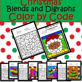 Christmas Blends and Digraphs Color by Code ELA Activity