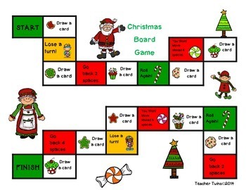 Christmas Board Game with Equations by Teacher Twins | TpT