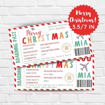 Boarding Pass Foil Holiday ANY DESTINATION surprise reveal, Surprise Trip  Gift