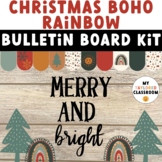 Christmas Boho Rainbow Bulletin Board Kit or Door Decor