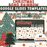 Christmas Boho Rainbow Google Slides Templates-| EDITABLE 