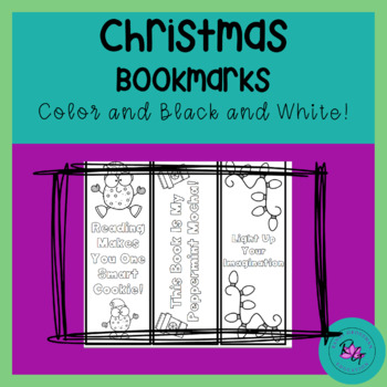 Preview of Christmas Bookmarks - Color - Black and White