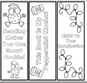 Christmas Bookmarks - Color - Black And White By Randi Grossman Education