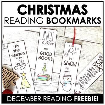 Preview of Christmas Bookmarks - Color Your Own Holiday Bookmark - FREEBIE