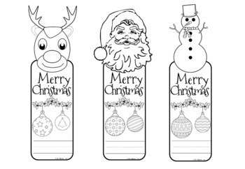 Christmas coloring bookmarks