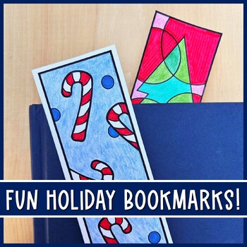 Christmas coloring bookmarks