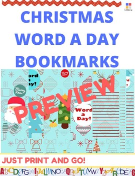 Preview of Christmas Bookmarks - Vocabulary Bookmarks
