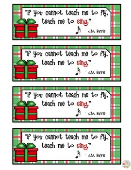 Christmas Bookmarks for Choir by Stacie Bates | Teachers Pay Teachers