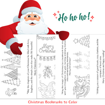 Preview of Christmas Bookmarks to Color, Christmas Activities