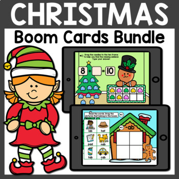 Preview of Christmas Boom Cards Bundle | December Boom Cards Distance Learning