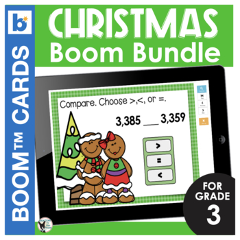 Preview of Christmas Boom Cards Bundle for Third Grade