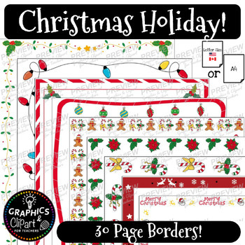 Christmas Borders Paper Frames for Printable Activities [Graphics ...