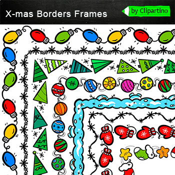 Preview of Christmas Borders and Frames Clip Art 2 commercial use