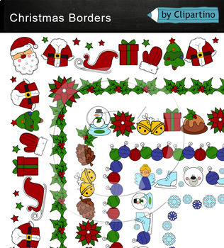 Preview of Christmas Borders and Frames Clip Art Commercial use