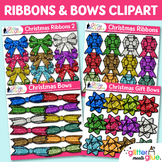 Christmas Bow & Ribbon Clipart Bundle: Transparent PNG Cli