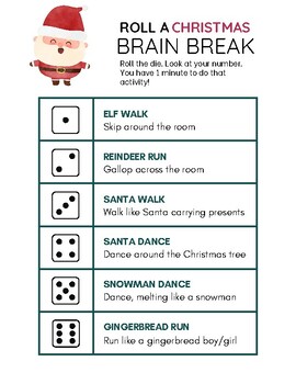 Preview of Christmas Brain Breaks, Holiday, Classroom Management Activities
