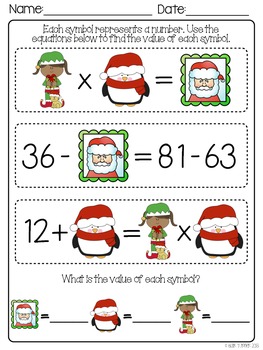 Christmas Brain Busters: Math Logic Problems {ALL 4 OPERATIONS} by ...