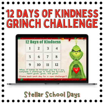 Preview of Christmas Break Grinch Kindness Countdown