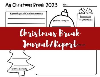 Preview of Winter or Christmas Break Journal
