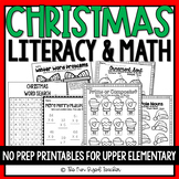Christmas Break Literacy & Math Packet NO PREP