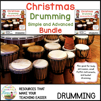 Preview of Christmas Bucket Drumming Simple and Advanced Bundle