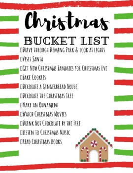 Christmas Bucket List by Tiffany Woodward | Teachers Pay Teachers