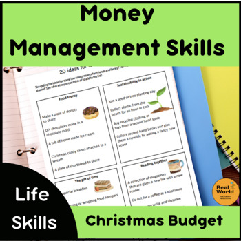 Preview of Money management skills for Christmas printables