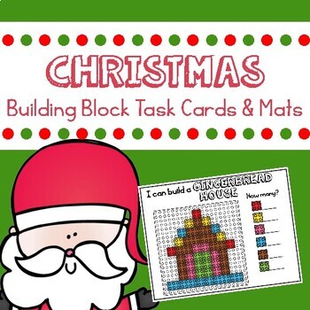 Preview of Christmas Building Block Mats and Task Cards