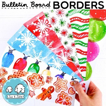Preview of Christmas Bulletin Board Borders - December Winter Holiday Classroom Decor