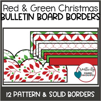 Christmas Bulletin Board Borders in Red and Green Traditional Christmas ...