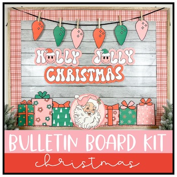 Preview of Christmas Bulletin Board Kit | Retro Santa