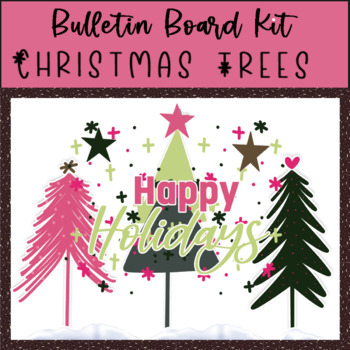 Preview of Christmas Bulletin Board Kit | Trees