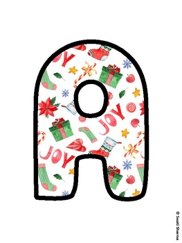 Preview of Christmas Bulletin Board Letters, Christmas Alphabet Posters