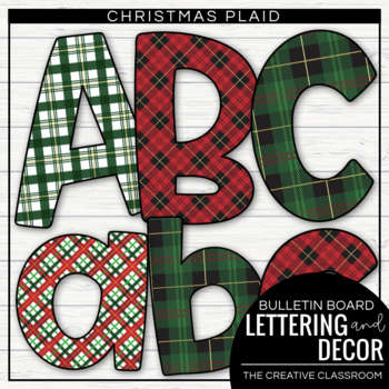 Preview of Christmas Plaids Bulletin Board Lettering and Borders