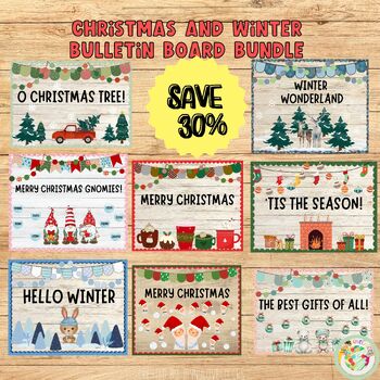 Preview of Christmas Bulletin Board kit Bundle Christmas Bundle winter Classroom decor