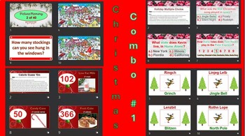 Preview of Christmas Bundle 1 (Pic Memory, Multiple Choice, Calorie Guess, Word Scramble)