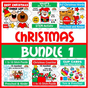 Preview of Christmas Bundle 1 Pre-K & Kinder