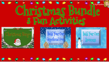Preview of Christmas Bundle- 3 Fun Virtual Activities (free Christmas banner included)