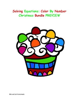 Preview of Christmas Bundle! Color by Number Solving Equations