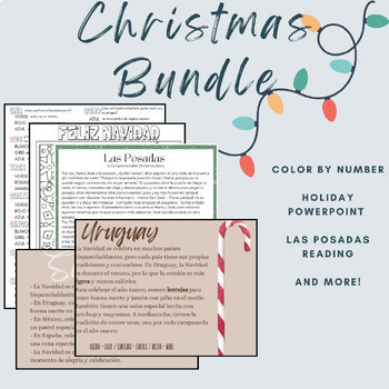 Preview of Christmas Bundle Navidad in Spanish Class